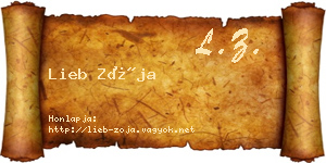 Lieb Zója névjegykártya